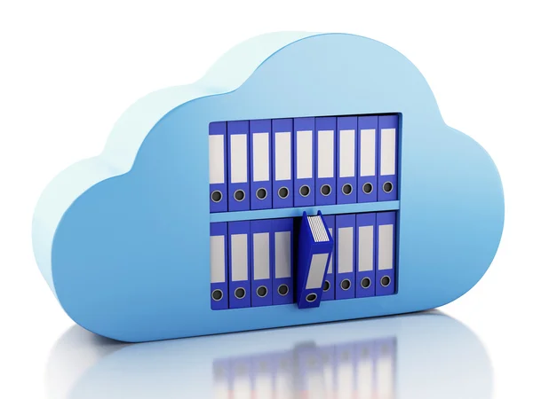 3d File storage in cloud. Cloud computing concept. — Stock Photo, Image