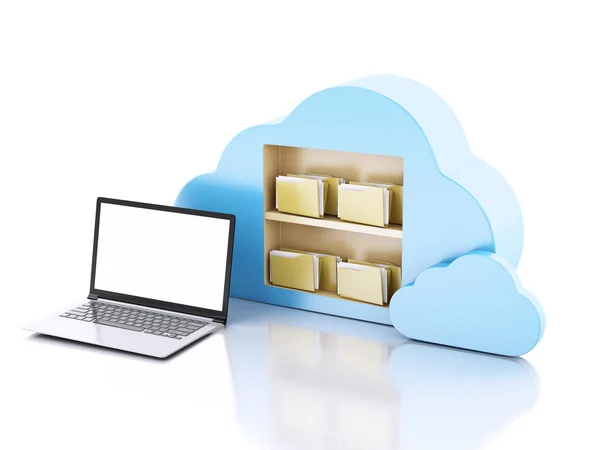 Business laptop pc. Cloud computing concept. — Stock Photo, Image