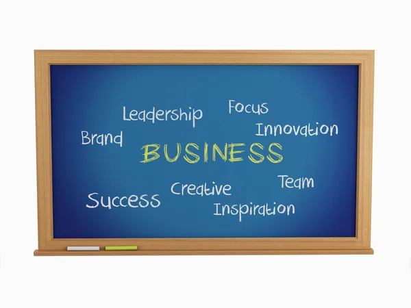 Ilustração 3d. palavras-chave giz no quadro sobre negócios con — Fotografia de Stock