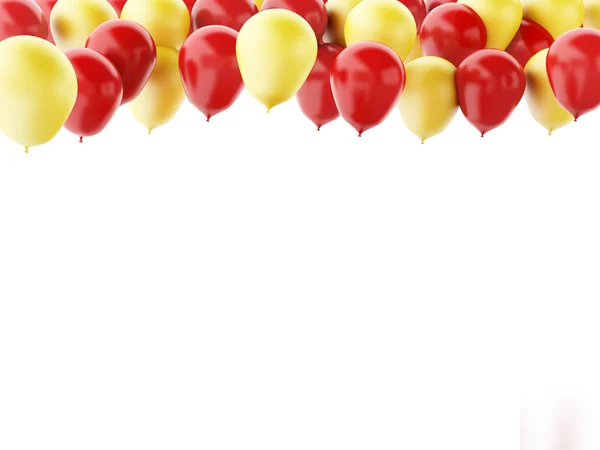 Κόκκινα και κίτρινα μπαλόνια που απομονώνονται σε λευκό φόντο — Φωτογραφία Αρχείου