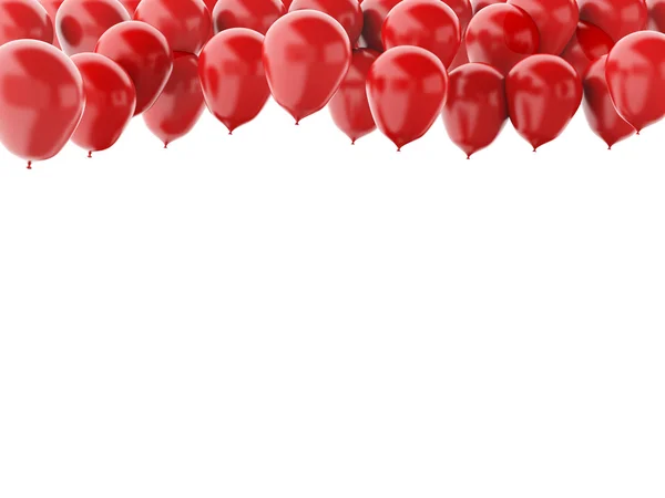 Red balloons isolated on white background — Stock Photo, Image