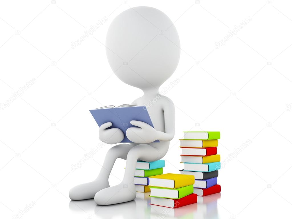Imagenes Blancas Sin Fondo | 3d personas blancas leyendo un libro sobre fondo blanco Imagenes Blancas Sin Fondo | 3d personas blancas leyendo un libro sobre fondo blanco