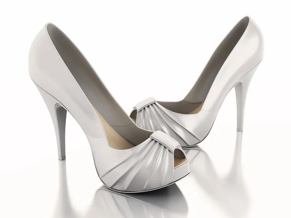 3D vysoké boty na podpatku na bílém pozadí — Stock fotografie