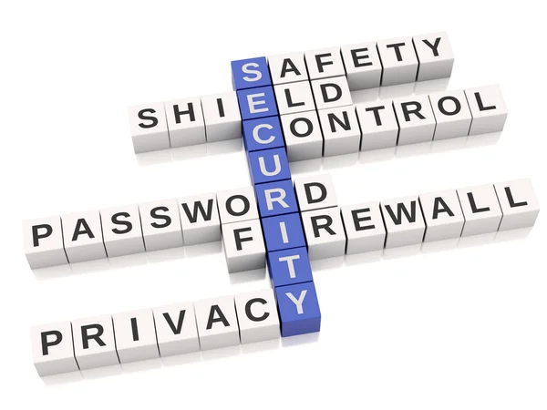 3d security concept. Crossword with letters. — Stock Photo, Image