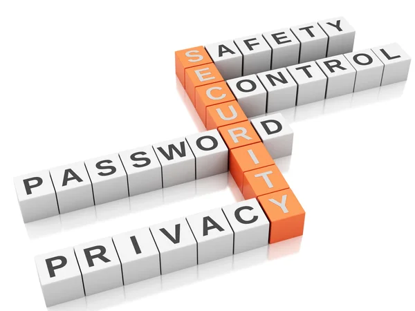 3d security concept. Crossword with letters. — Stock Photo, Image