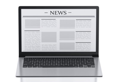3D laptop Haberler ile. Medya kavramı