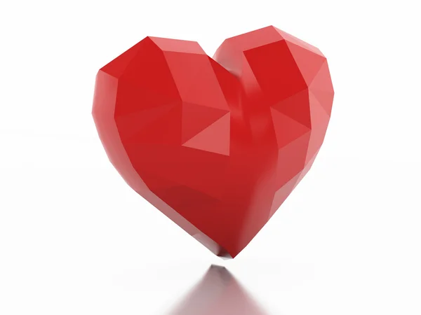 3d Low Poly heart. Love concept — Stock Photo, Image