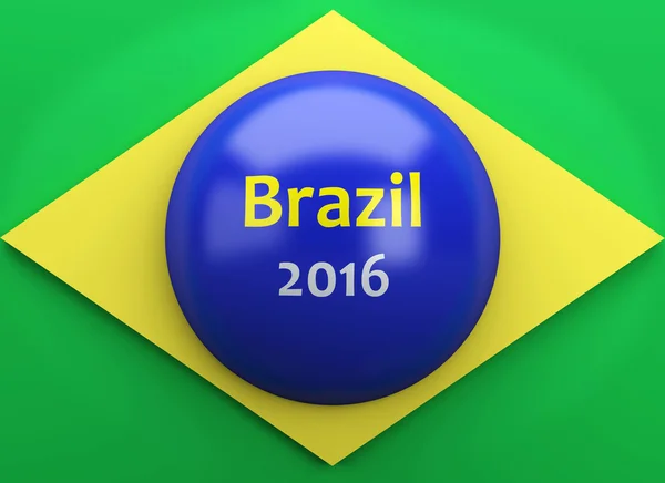 3d Brazil flag. Summer olympic games — Stock Photo, Image