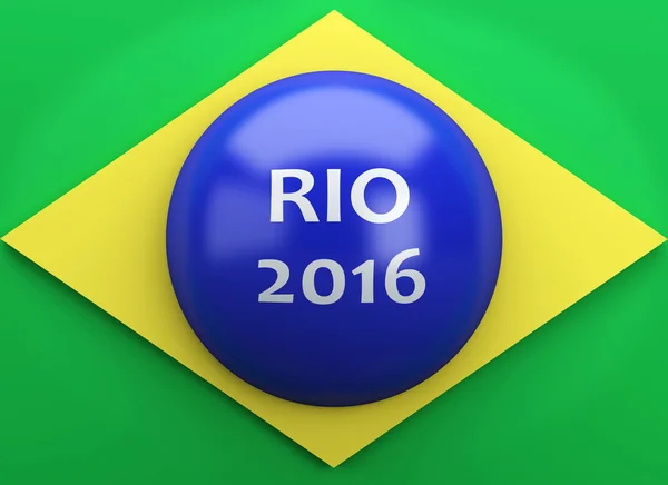 3d Brazil flag. Rio de Janeiro, 2016 — Stock Photo, Image