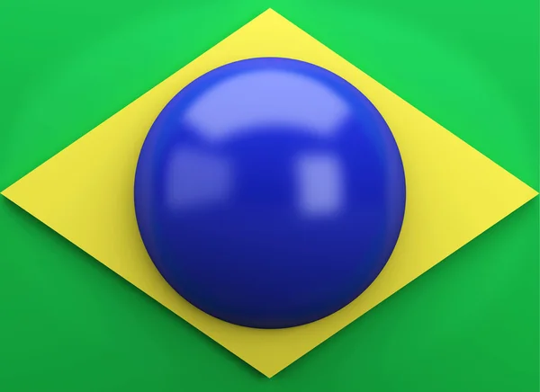 3d brasilianische Flagge. — Stockfoto