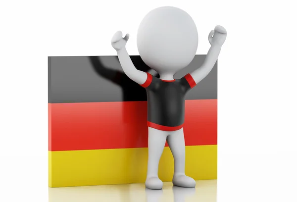 Flaga 3D białych ludzi z Niemiec. — Zdjęcie stockowe