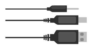 vektör usb tak, kablo tel bilgisayar.