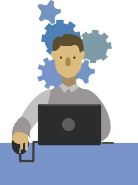 İşadamı ve teknoloji vektör.