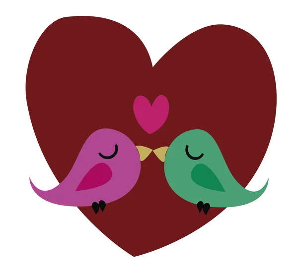 Pair of doves in love. Vector. — Stock Vector