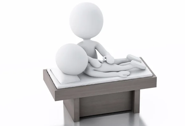 3D розслаблених білих людей насолоджуються масажем — стокове фото