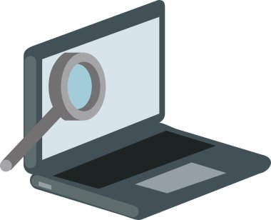 Bilgisayar Büyüteç vektör çizim.