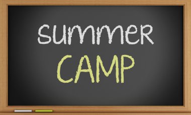 Tahtaya yazılmış yaz kampı.