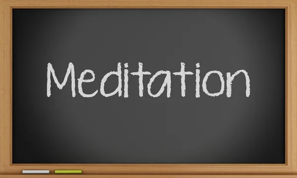 Meditatie op blackboard achtergrond. — Stockfoto