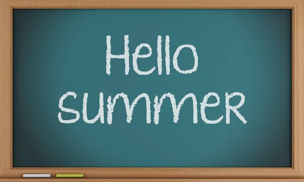 Hallo Sommer auf der Tafel geschrieben. — Stockfoto