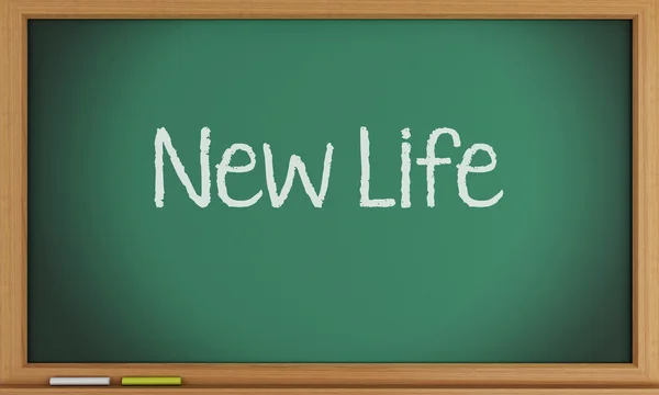 Nieuw leven geschreven op blackboard. — Stockfoto
