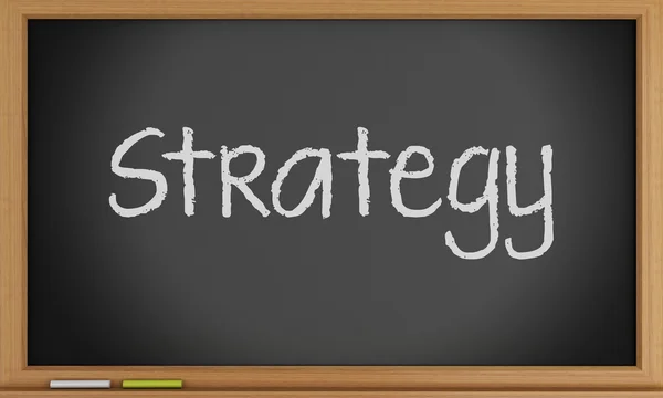 Strategie geschreven op schoolbord. Bedrijfsconcept. — Stockfoto