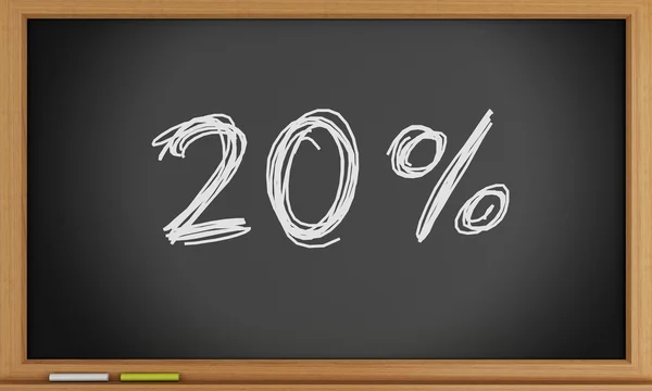 Twintig procent korting op schriftelijke op blackboard. — Stockfoto