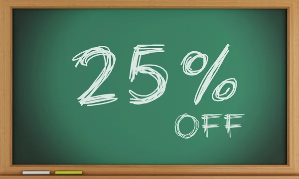 25 percent off written on blackboard. — Stock Photo, Image