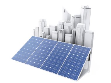 alternatif enerji ile 3D Şehir.