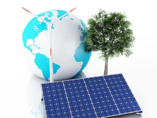 3D earth globe. Eco energieconcept — Stockfoto