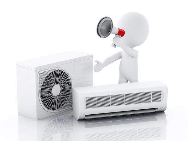 3d valkoiset ilmastointilaitteella — kuvapankkivalokuva