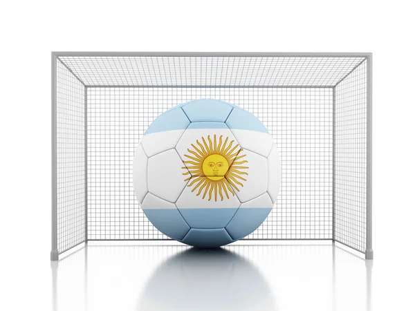 3d Soccer ball with Argentina flag — Stock Photo, Image