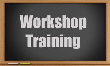 3D Atölyesi eğitim metin yazı tahtası üzerinde.