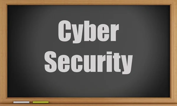 3d Cyber Security text on blackboard. — Stock Photo, Image