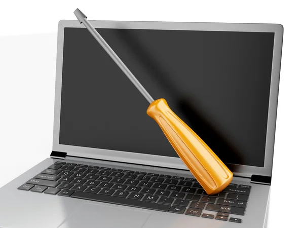 3D-verktyg på laptop dator. — Stockfoto