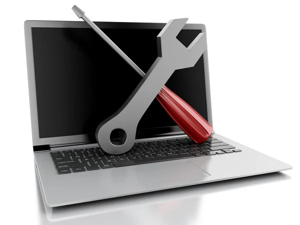 3d tools on laptop pc. — Stock Photo, Image