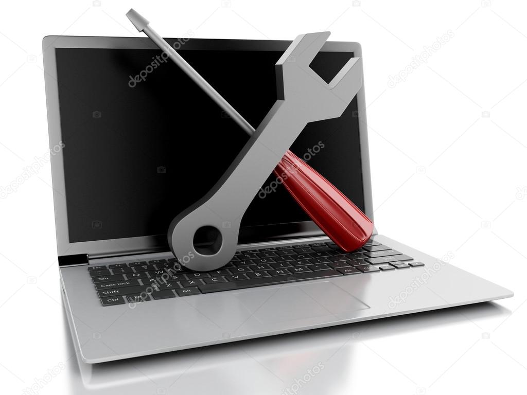 3d tools on laptop pc.