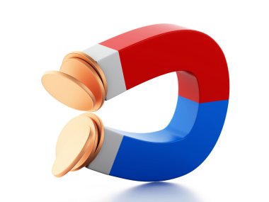 3d at nalı mıknatıs altın sikke çeken.