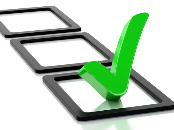 3d checklist with green check mark. — Stock Photo, Image