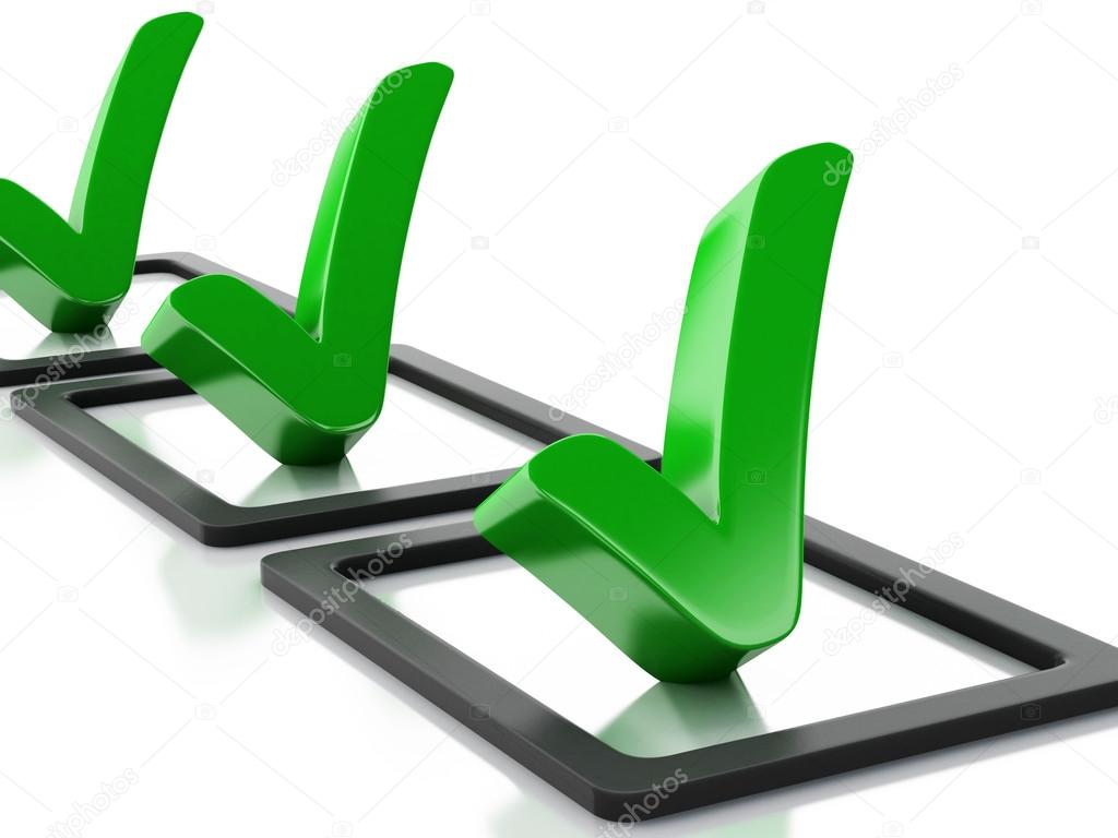 Список с галочками. Проекции вершин ребер граней. Зеленая галочка 3д. Будет выполнено из трех. Пиктограмма галочка.