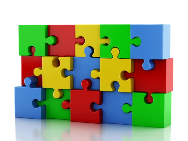 3d Jigsaw Puzzle. Business creativity and success concept — Stock Photo, Image