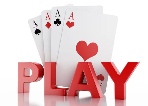 Jogo 3d de cartas de jogo. Fundo branco isolado — Fotografia de Stock