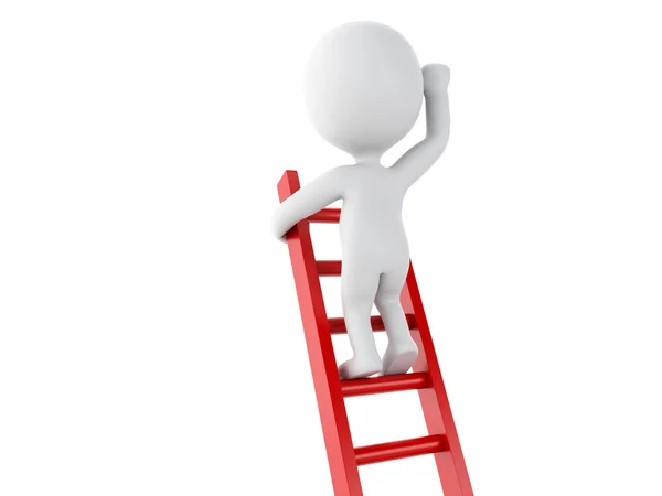 3d White people climbing ladder. Success in business. — Stock Photo, Image
