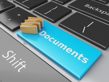 3D bilgisayar klavye klasörlerde.