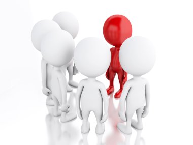 insanlar ve kırmızı lider 3D grup.