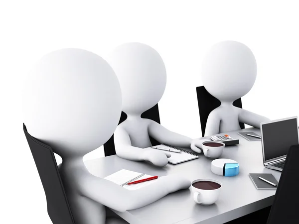 3d empresários em uma sala de reuniões do escritório . — Fotografia de Stock
