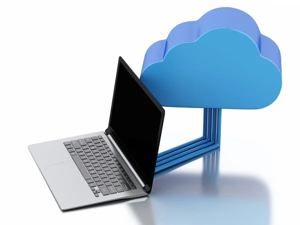 3D cloud computing koncept — Stockfoto