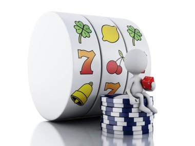 3D beyazlar slot makinesidir, zar ve patates kızartması ile.
