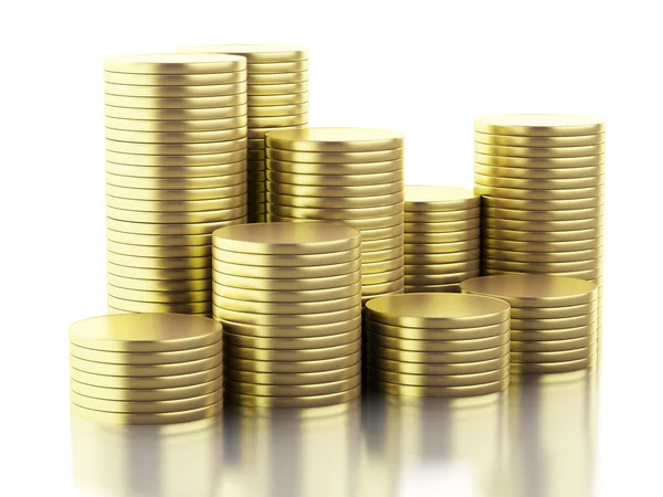 3d monedas de oro —  Fotos de Stock