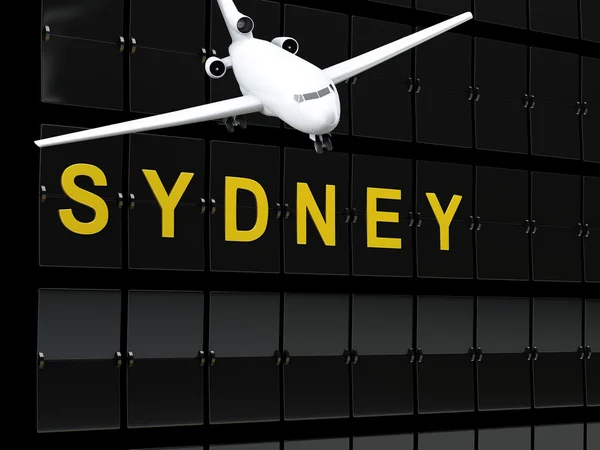 3D odlety z letiště Austrálie. Cestování do sydney — Stock fotografie
