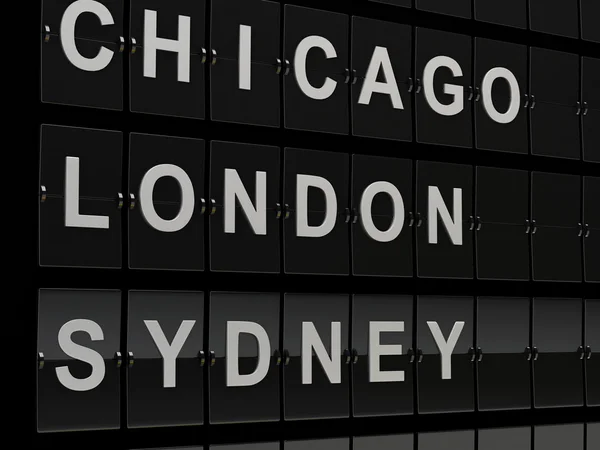 3d placa do aeroporto. Conceito de viagem ou turismo . — Fotografia de Stock